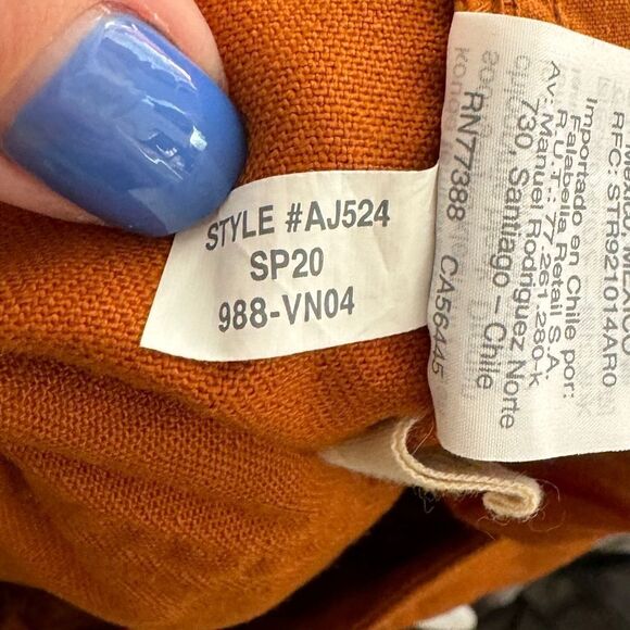 MADEWELL Camp Shorts Burnt Orange Twill Stretch High Rise #AJ524 Women’s XXS - Picture 6 of 8